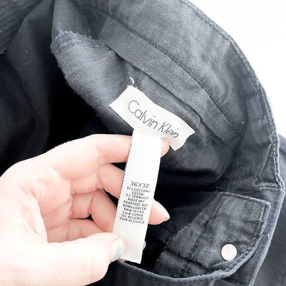 Calvin Klein Mens High Rise Straight Leg Chino Black Pants Size 36 - Picture 4 of 9